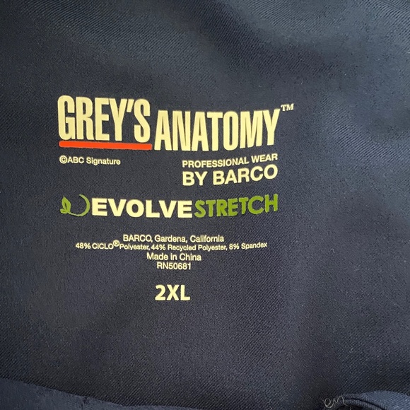 2 XL Women’s Grey's Anatomy Navy Drawstring Scrub pants - Picture 3 of 5